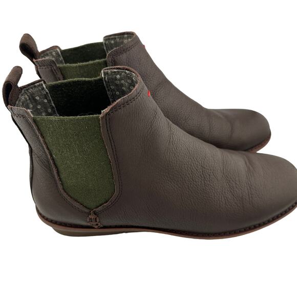 Ellen DeGeneres Waide Chelsea Brown Leather Slip On Ankle Booties Size 8 - Picture 3 of 5